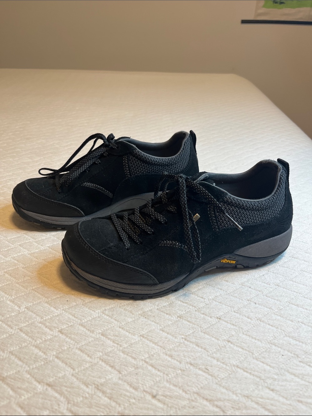 Dansko Women's Black Leather/fabric Lace-Up Sneakers, 37 EU